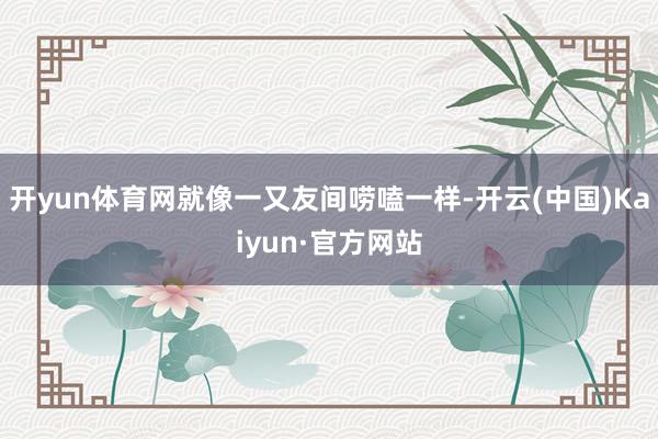开yun体育网就像一又友间唠嗑一样-开云(中国)Kaiyun·官方网站