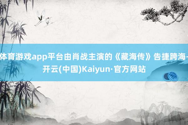 体育游戏app平台由肖战主演的《藏海传》告捷跨海-开云(中国)Kaiyun·官方网站