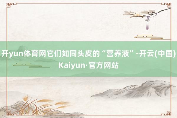 开yun体育网它们如同头皮的“营养液”-开云(中国)Kaiyun·官方网站
