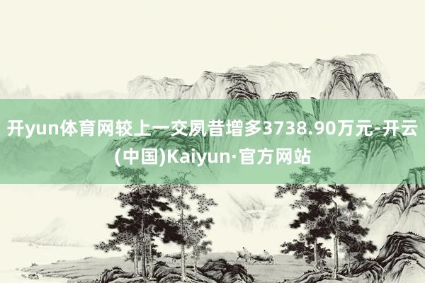 开yun体育网较上一交夙昔增多3738.90万元-开云(中国)Kaiyun·官方网站