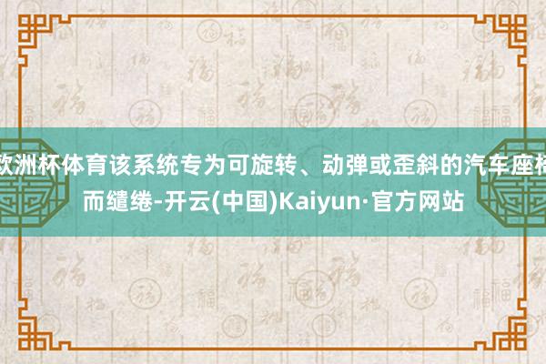 欧洲杯体育该系统专为可旋转、动弹或歪斜的汽车座椅而缱绻-开云(中国)Kaiyun·官方网站