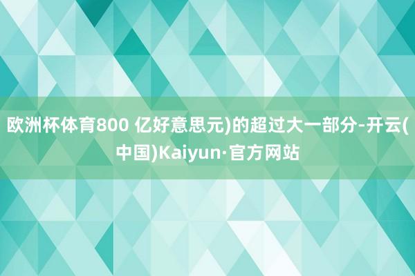 欧洲杯体育800 亿好意思元)的超过大一部分-开云(中国)Kaiyun·官方网站