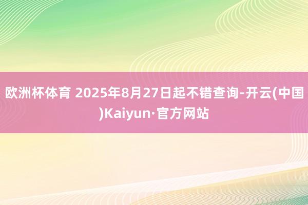 欧洲杯体育 2025年8月27日起不错查询-开云(中国)Kaiyun·官方网站