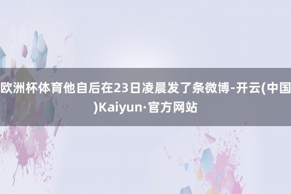 欧洲杯体育他自后在23日凌晨发了条微博-开云(中国)Kaiyun·官方网站
