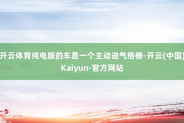 开云体育纯电版的车是一个主动进气格栅-开云(中国)Kaiyun·官方网站