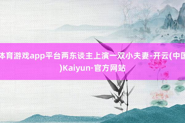 体育游戏app平台两东谈主上演一双小夫妻-开云(中国)Kaiyun·官方网站