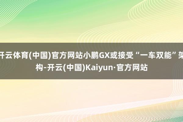 开云体育(中国)官方网站小鹏GX或接受“一车双能”架构-开云(中国)Kaiyun·官方网站