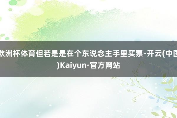 欧洲杯体育但若是是在个东说念主手里买票-开云(中国)Kaiyun·官方网站