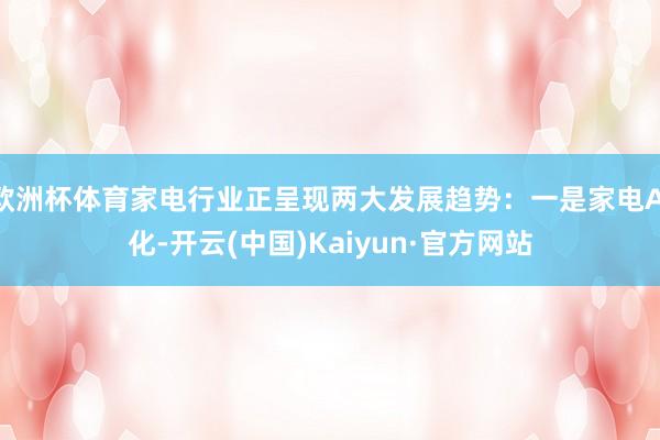 欧洲杯体育家电行业正呈现两大发展趋势：一是家电AI化-开云(中国)Kaiyun·官方网站