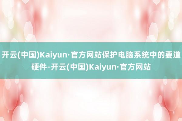 开云(中国)Kaiyun·官方网站保护电脑系统中的要道硬件-开云(中国)Kaiyun·官方网站