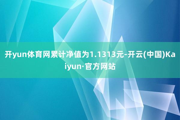 开yun体育网累计净值为1.1313元-开云(中国)Kaiyun·官方网站