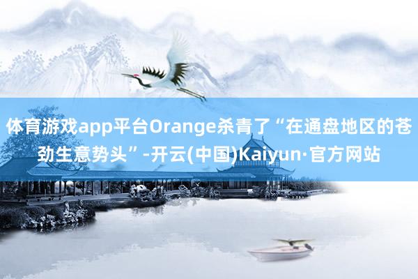 体育游戏app平台Orange杀青了“在通盘地区的苍劲生意势头”-开云(中国)Kaiyun·官方网站