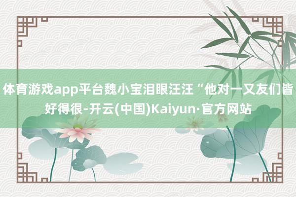 体育游戏app平台魏小宝泪眼汪汪　　“他对一又友们皆好得很-开云(中国)Kaiyun·官方网站