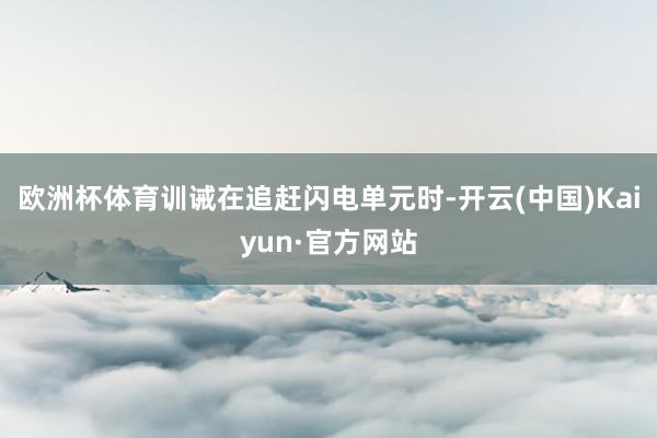 欧洲杯体育训诫在追赶闪电单元时-开云(中国)Kaiyun·官方网站