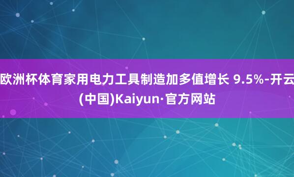 欧洲杯体育家用电力工具制造加多值增长 9.5%-开云(中国)Kaiyun·官方网站