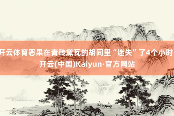 开云体育恶果在青砖黛瓦的胡同里“迷失”了4个小时-开云(中国)Kaiyun·官方网站