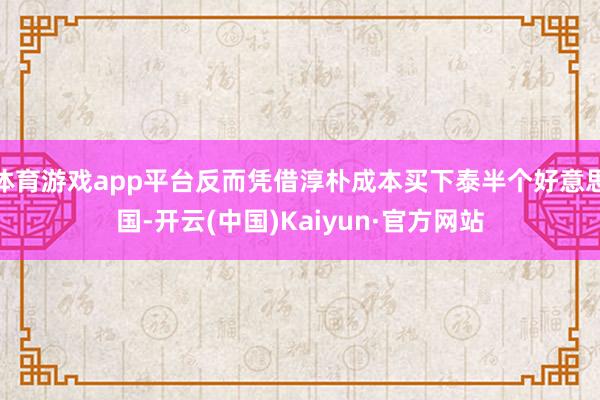 体育游戏app平台反而凭借淳朴成本买下泰半个好意思国-开云(中国)Kaiyun·官方网站