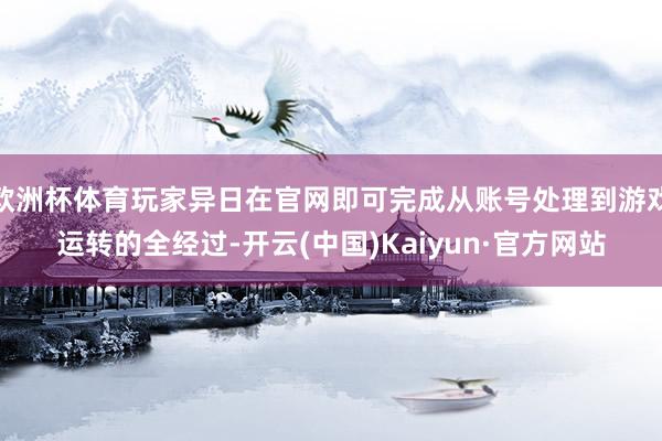 欧洲杯体育玩家异日在官网即可完成从账号处理到游戏运转的全经过-开云(中国)Kaiyun·官方网站