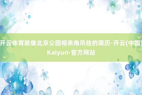 开云体育就像北京公园相亲角吊挂的简历-开云(中国)Kaiyun·官方网站