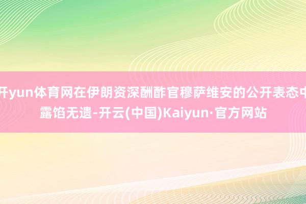 开yun体育网在伊朗资深酬酢官穆萨维安的公开表态中露馅无遗-开云(中国)Kaiyun·官方网站