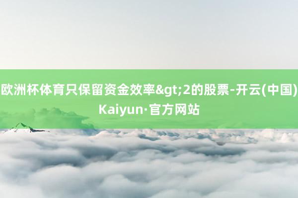 欧洲杯体育只保留资金效率>2的股票-开云(中国)Kaiyun·官方网站