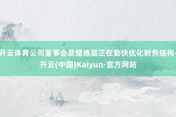 开云体育公司董事会及缱绻层正在勤快优化财务结构-开云(中国)Kaiyun·官方网站