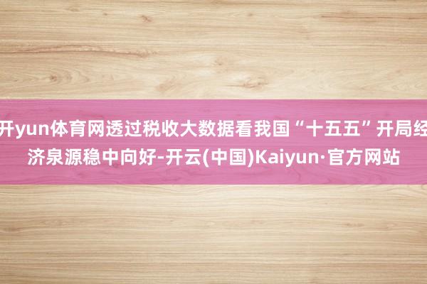 开yun体育网透过税收大数据看我国“十五五”开局经济泉源稳中向好-开云(中国)Kaiyun·官方网站
