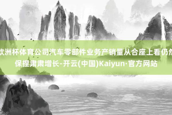 欧洲杯体育公司汽车零部件业务产销量从合座上看仍然保捏肃肃增长-开云(中国)Kaiyun·官方网站