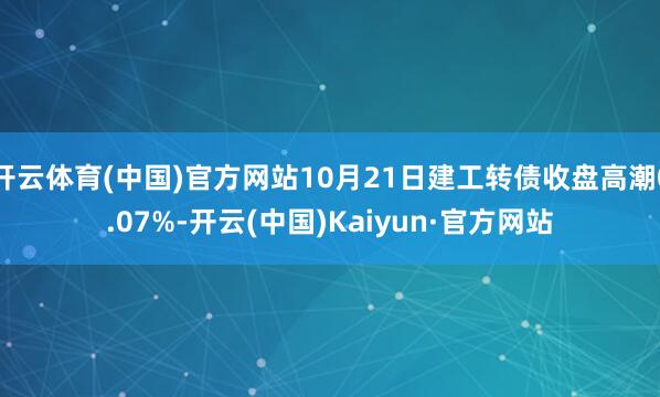 开云体育(中国)官方网站10月21日建工转债收盘高潮0.07%-开云(中国)Kaiyun·官方网站