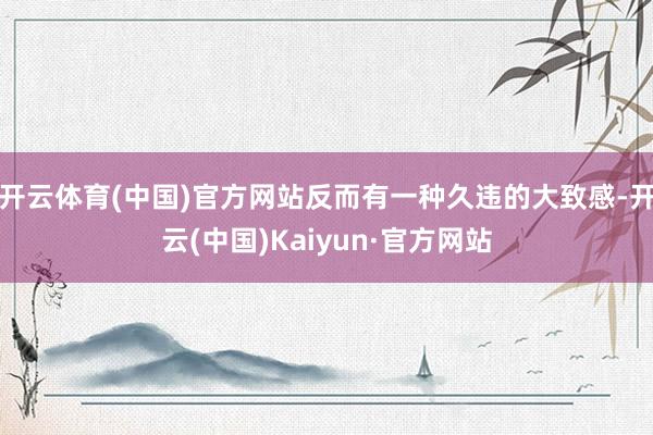 开云体育(中国)官方网站反而有一种久违的大致感-开云(中国)Kaiyun·官方网站