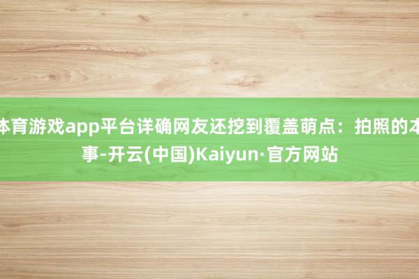 体育游戏app平台详确网友还挖到覆盖萌点：拍照的本事-开云(中国)Kaiyun·官方网站