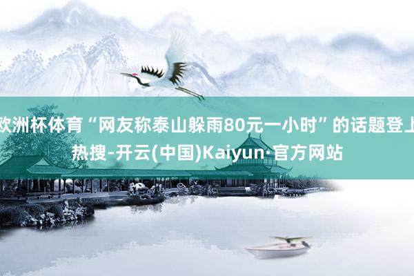 欧洲杯体育“网友称泰山躲雨80元一小时”的话题登上热搜-开云(中国)Kaiyun·官方网站