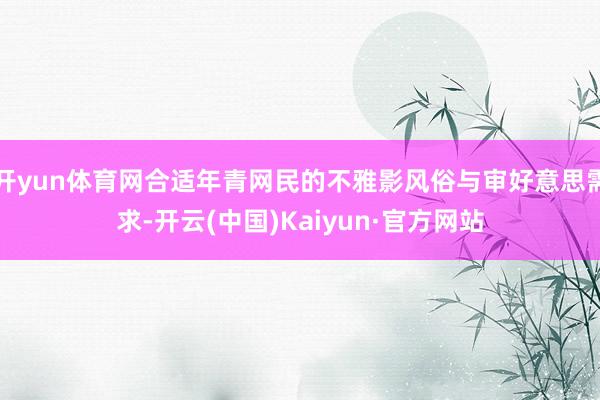 开yun体育网合适年青网民的不雅影风俗与审好意思需求-开云(中国)Kaiyun·官方网站