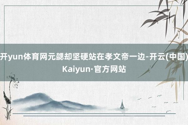 开yun体育网元勰却坚硬站在孝文帝一边-开云(中国)Kaiyun·官方网站